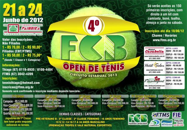 Chapadão do Sul: 4° FCB Open abre inscrições até 18 de junho