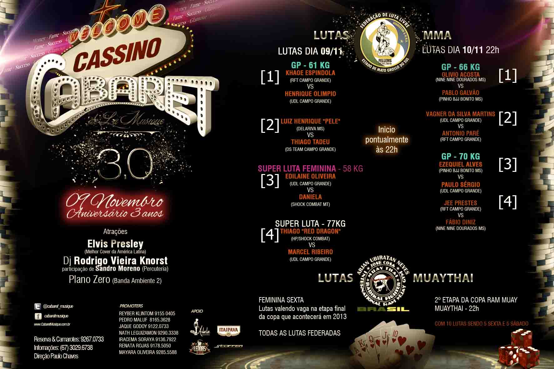 Atletas que disputam Cabaret Combat #1 realizam pesagem amanhã