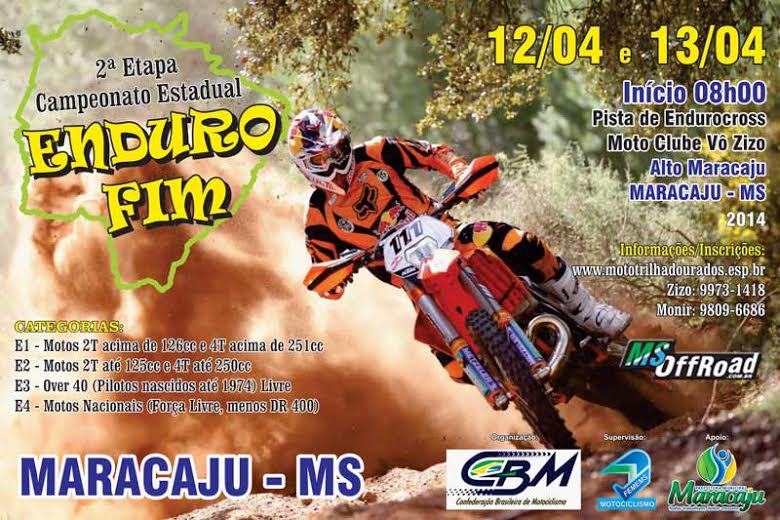 Estadual de Enduro FIM será neste domingo em Maracaju-MS