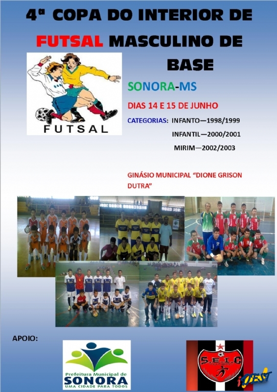 Sonora sedia a 4ª Copa Interior de Futsal masculino no sábado
