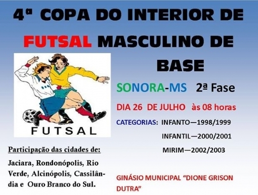 Sonora recebe 4ª Copa Interior de Futsal Masculino