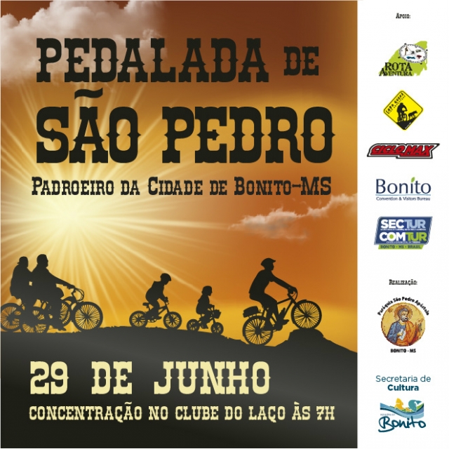 Festa do padroeiro em Bonito traz novidade este ano: Pedalada de São Pedro