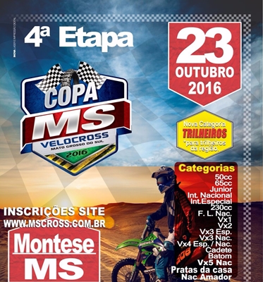 Montese recebe quarta etapa da Copa MS em 23 de outubro