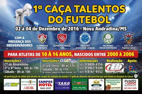 Olheiros de grandes clubes estarão em MS no mês que vem