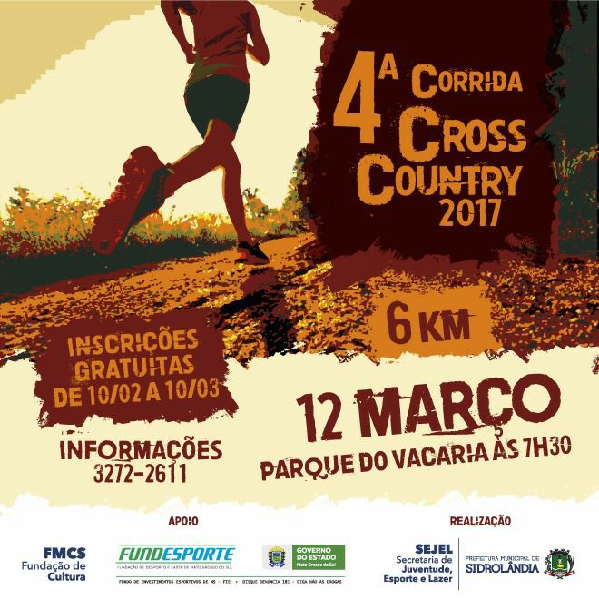 Sidrolândia recebe prova de cross country no mês de março