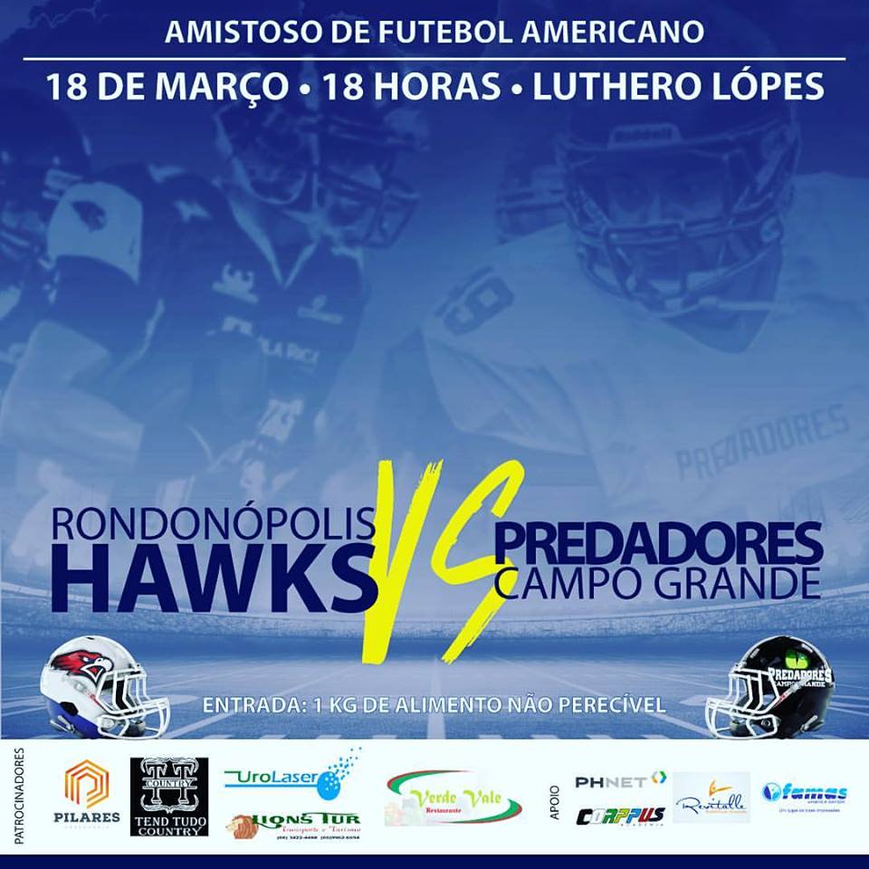 Predadores disputa amistoso contra o Rondonópolis Hawks dia 18