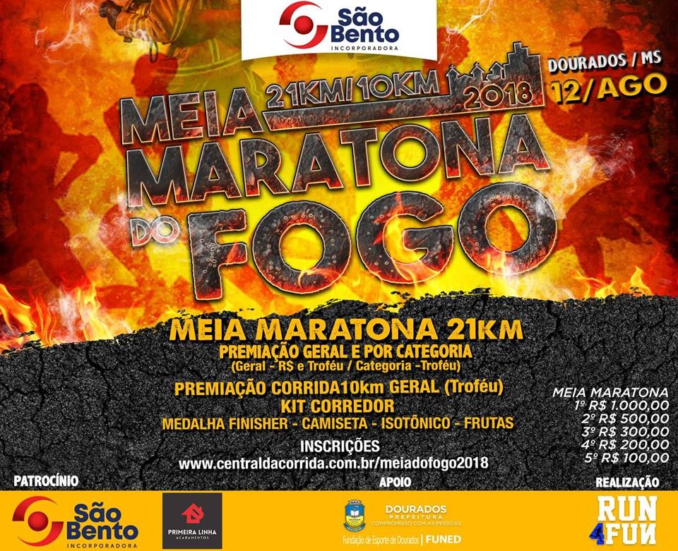 Abertas as inscrições para a Meia Maratona do Fogo em Dourados