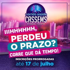 Inscrições para Corrida Saúde Cassems são prorrogadas