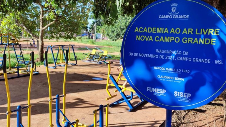 Prefeitura inaugura academia ao ar livre no bairro Nova Campo Grande 