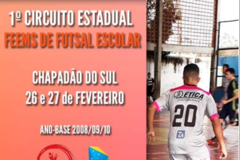 Chapadão do Sul realiza neste fim de semana o ﻿Circuito Estadual FEEMS de Futsal Escolar