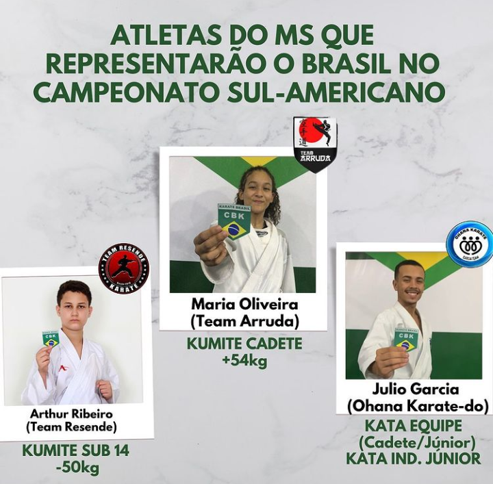 Atletas de MS representarão a Seleção Brasileira no Campeonato Sul-Americano de Karatê