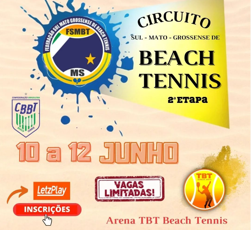Circuito Sul-Mato-Grossense de Beach Tennis está com inscrições abertas