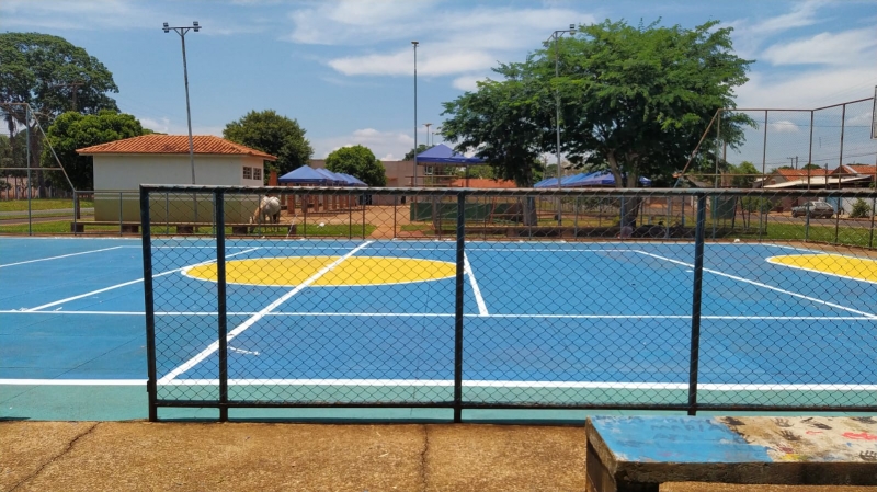 Brasilândia prepara quadra para Torneio de Vôlei e Futsal do Abração
