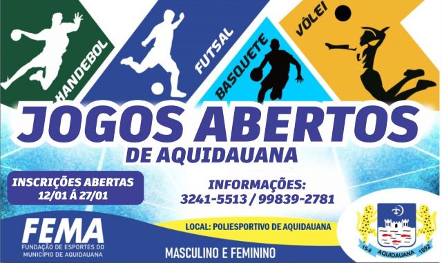 Inscrições para Jogos Abertos de Aquidauana começaram hoje