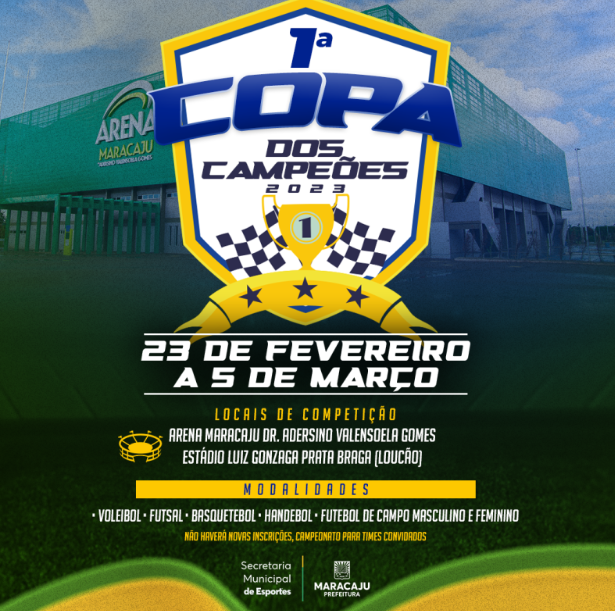 1ª Copa dos Campeões 2023 de Maracaju ocorrerá em Fevereiro