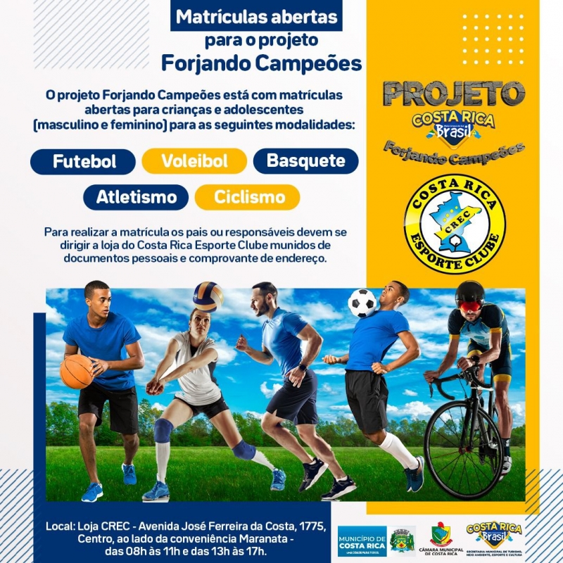 Projeto Forjando Campeões está com matrículas abertas para 2023
