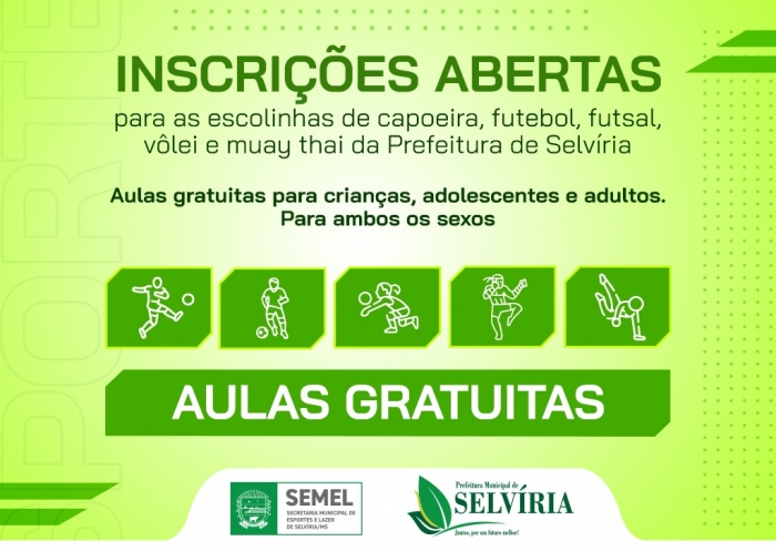 Inscrições abertas para as escolinhas de esportes de Selvíria
