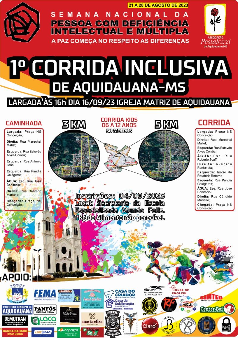 Associação Pestalozzi realiza “1ª Corrida Inclusiva” em Aquidauana