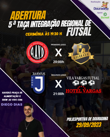 Abertura da 5ª  Taça Integração de Futsal será nesta sexta em Douradina
