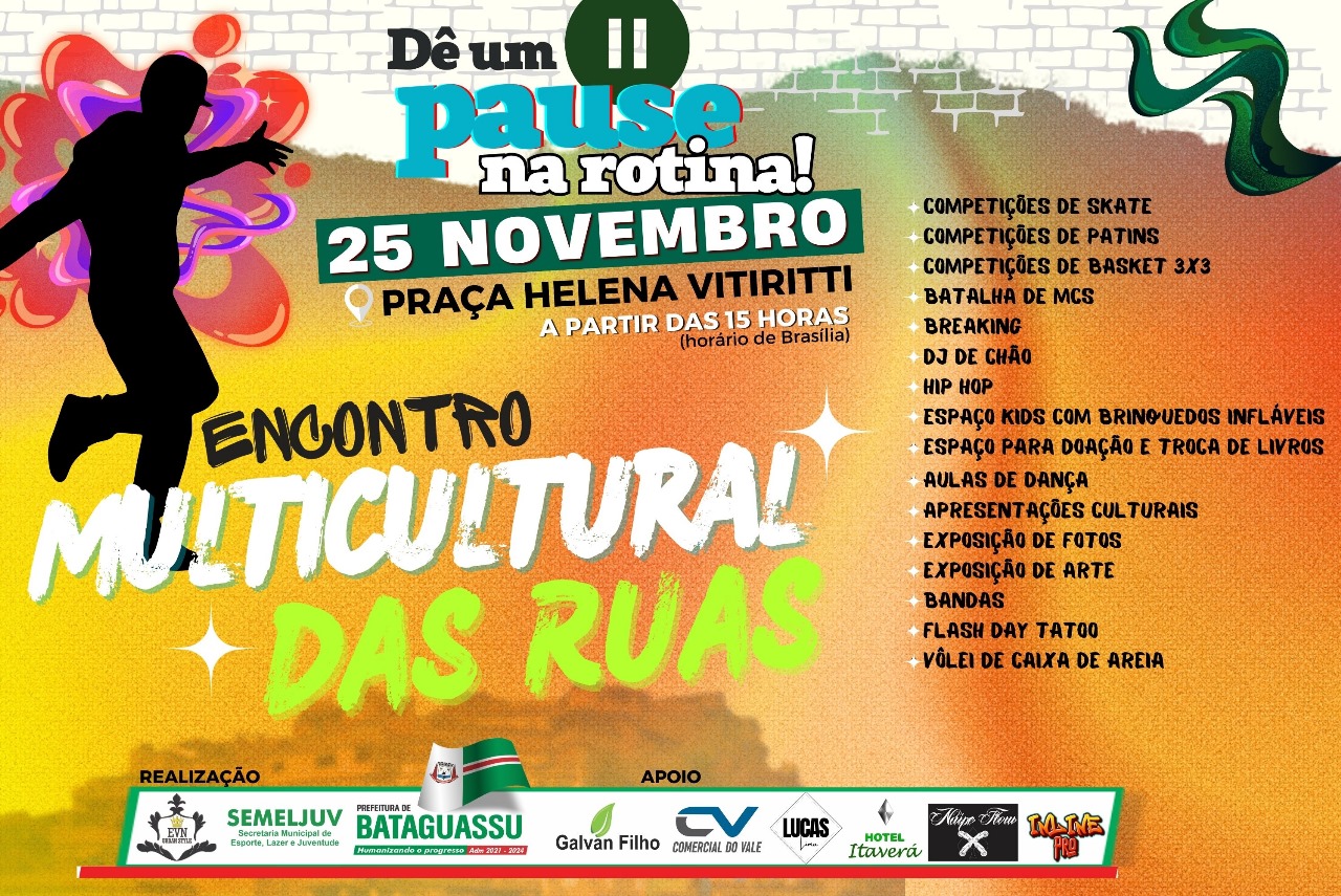 Secretaria de Esporte promove Encontro Multicultural das Ruas em Bataguassu 