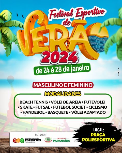 Prefeitura de Paranaíba promoverá um Festival Esportivo de Verão