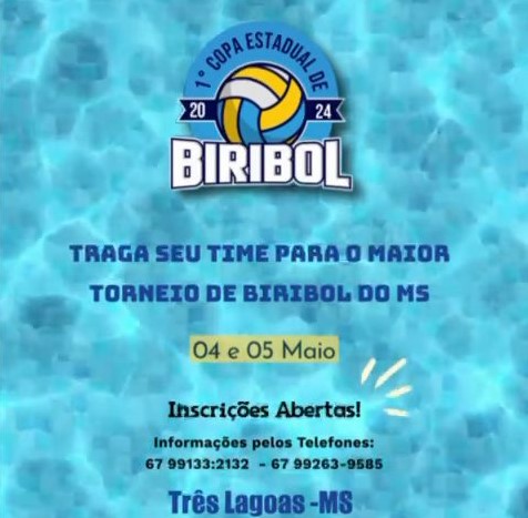 Três Lagoas sediará nos dias 04 e 05 a 1ª Copa Estadual de Biribol