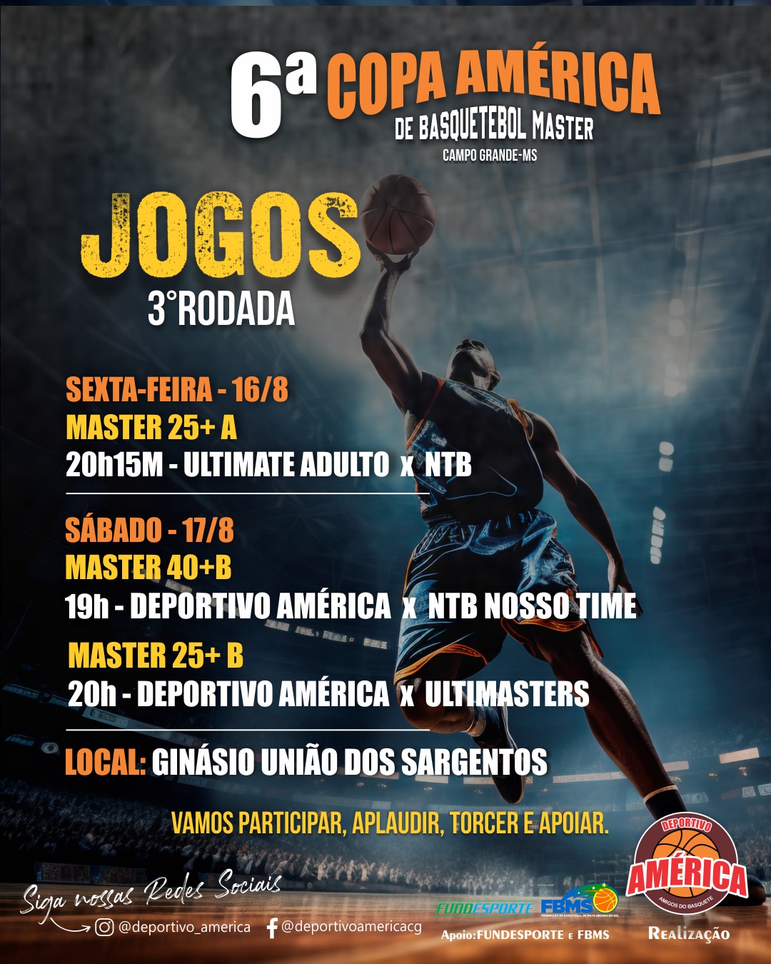 Confira os resultados da segunda rodada da 6° Copa AMÉRICA Máster