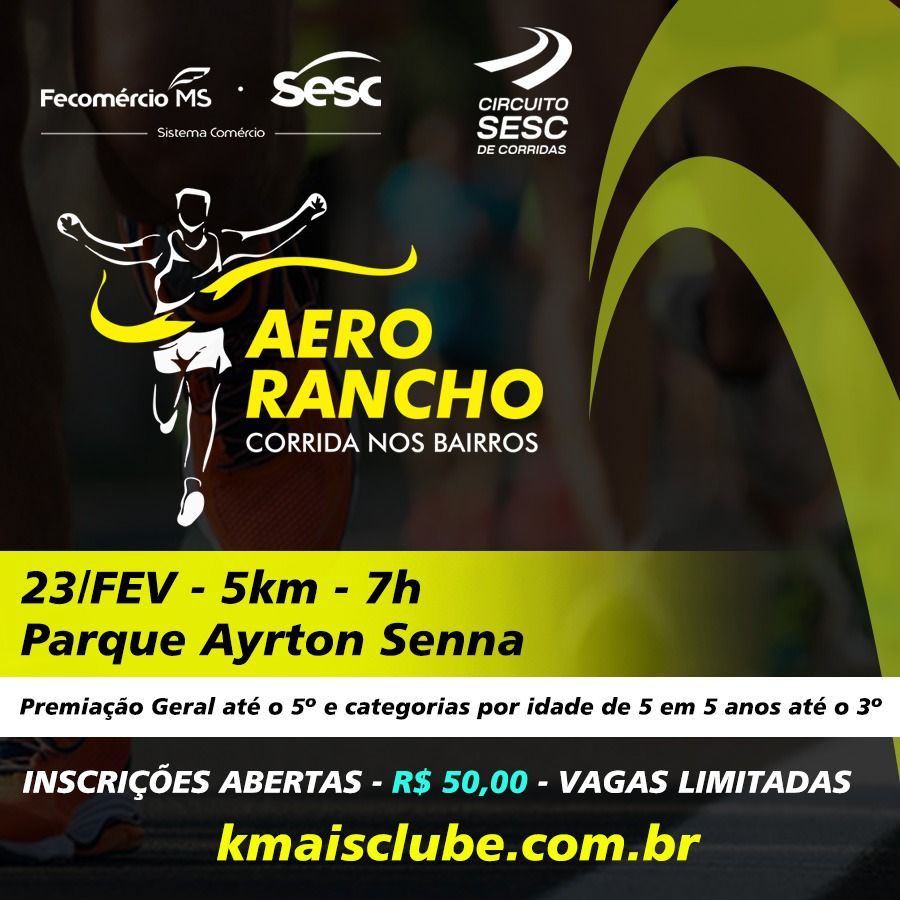 1° etapa do Circuito Sesc de Corridas nos Bairros acontece no Aero Rancho