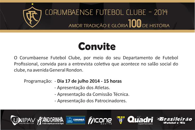 Corumbaense apresenta elenco e patrocinadores