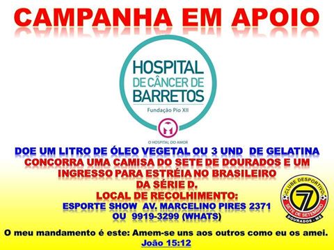 Sete adere a campanha do Hospital de Câncer de Barretos