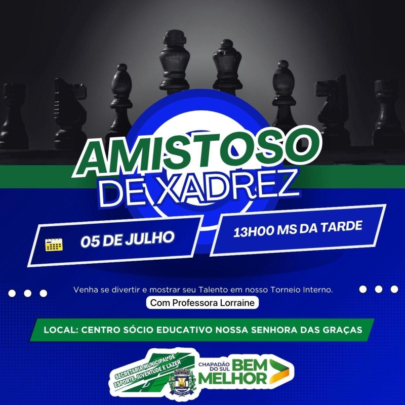 Vem aí um dia especial de Xadrez em Chapadão do Sul