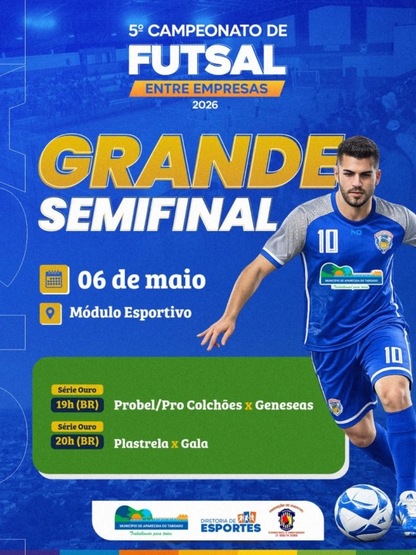 Semifinal do 5º Campeonato de Futsal Entre Empresas prometem grandes emoções em Aparecida do Taboado