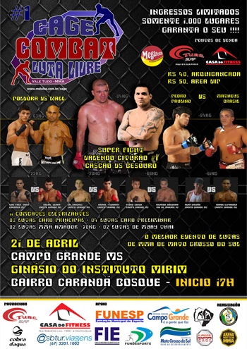 Cage Combat#1 acontece sábado na Capital e já tem ingressos à venda