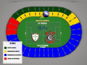 Organização divulga mapa da partida entre Corinthians e Portuguesa