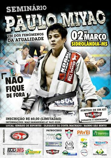 Seminário de Jiu Jitsu em Sidrolândia tem participação de Paulo Miyao.