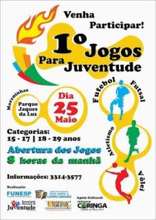 Jogos para Juventude acontece domingo no Parque Jacques da Luz