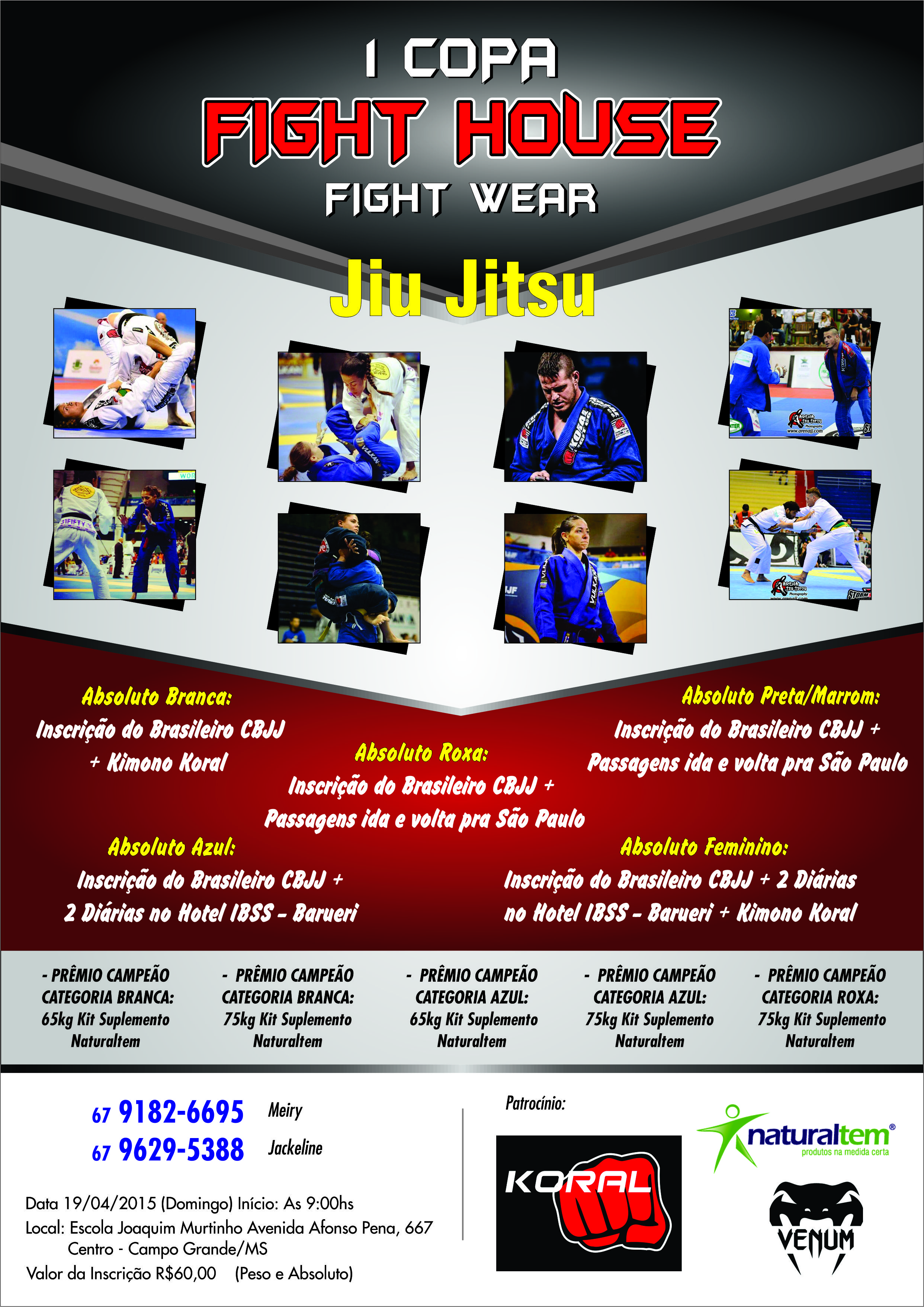 1º Copa Fight House acontece dia 19 no Joaquim Murtinho