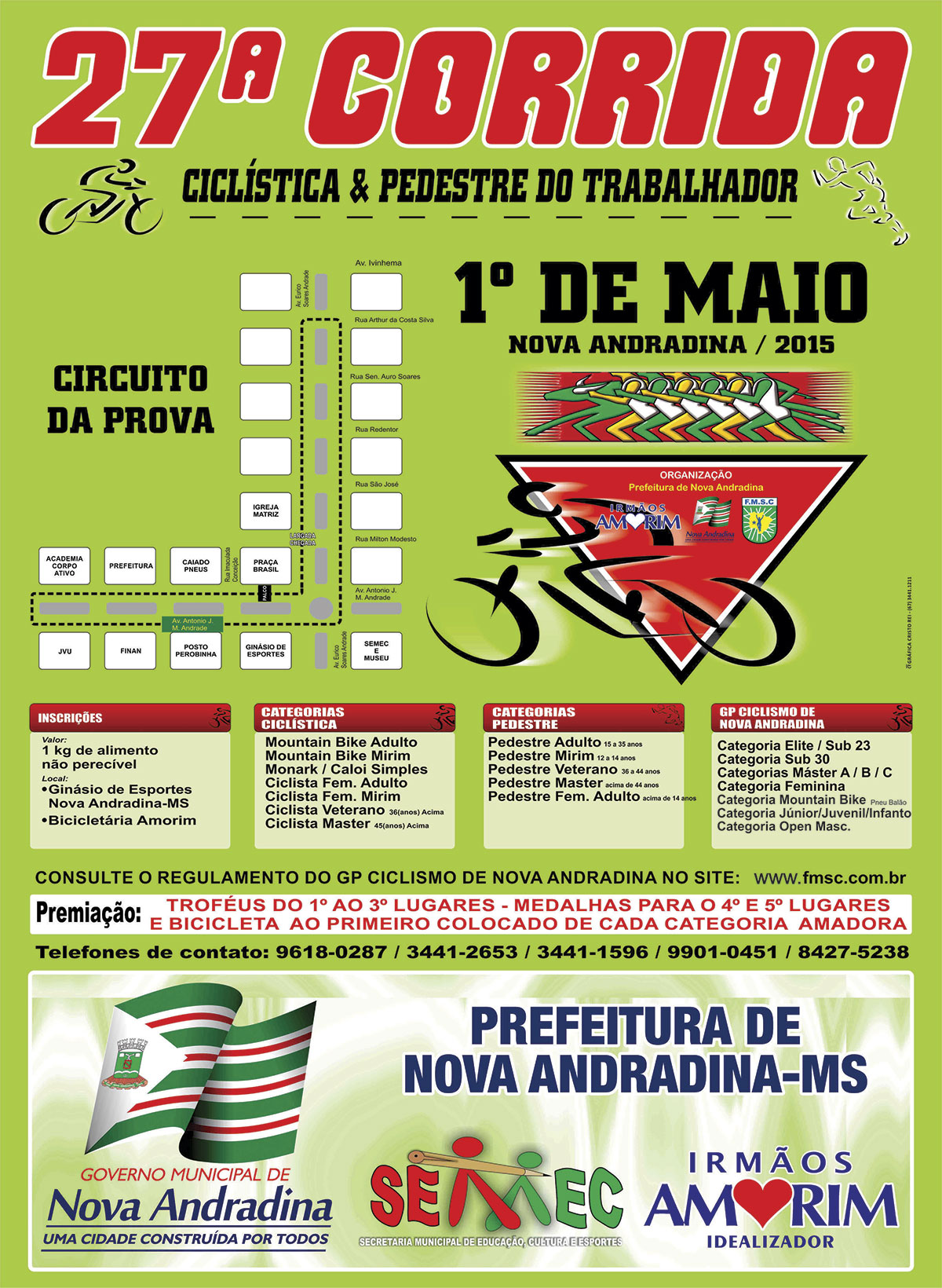 Inscrições abertas para o 27º GP de Nova Andradina dia 1 de maio
