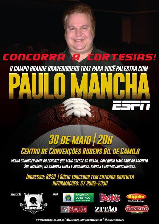 Campo Grande Gravediggers realiza palestra sobre Futebol Americano com comentarista da ESPN