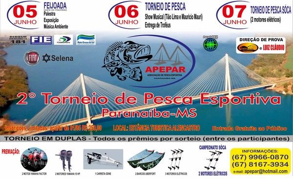 Paranaíba recebe 2º Torneio de pesca