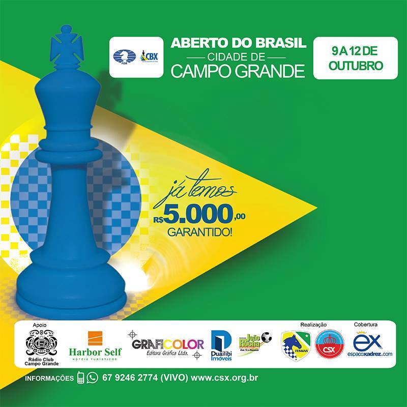Aberto do Brasil será realizado entre os dias 09 e 12 de Outubro