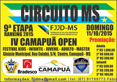 Camapuã recebe 9º etapa do Circuito MS da FJJD-MS