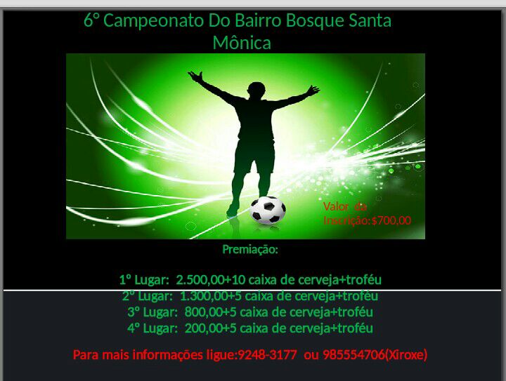 6º Campeonato Amador do Santa Mônica começa neste domingo