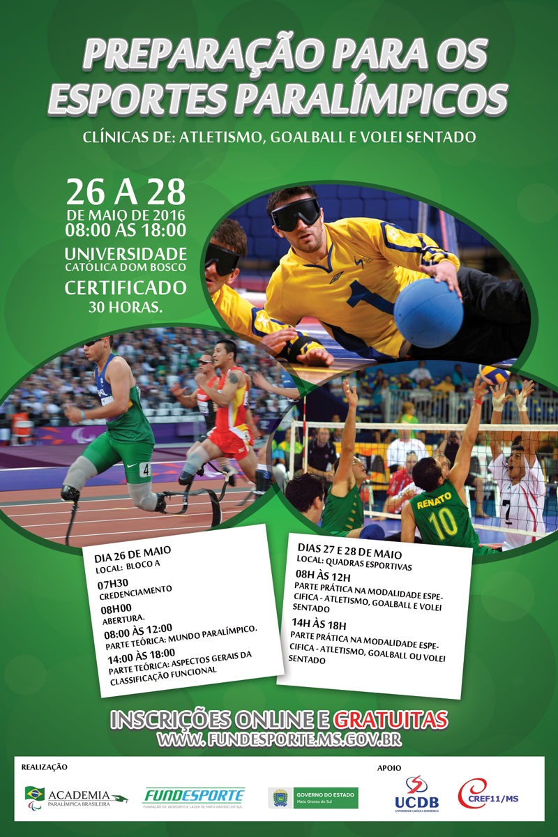Campo Grande receberá clínica para esportes paralímpicos