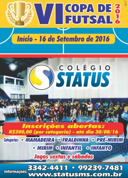 Com disputas em 6 categorias, Copa Status recebe inscrições