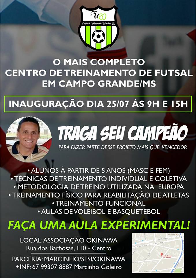 CT Marcinho 20 será inaugurado nesta segunda-feira