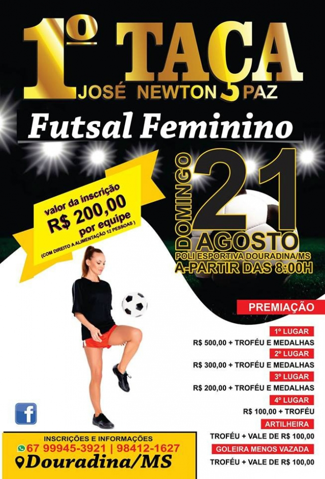 Douradina vai sediar dois eventos de Futsal Feminino em agosto