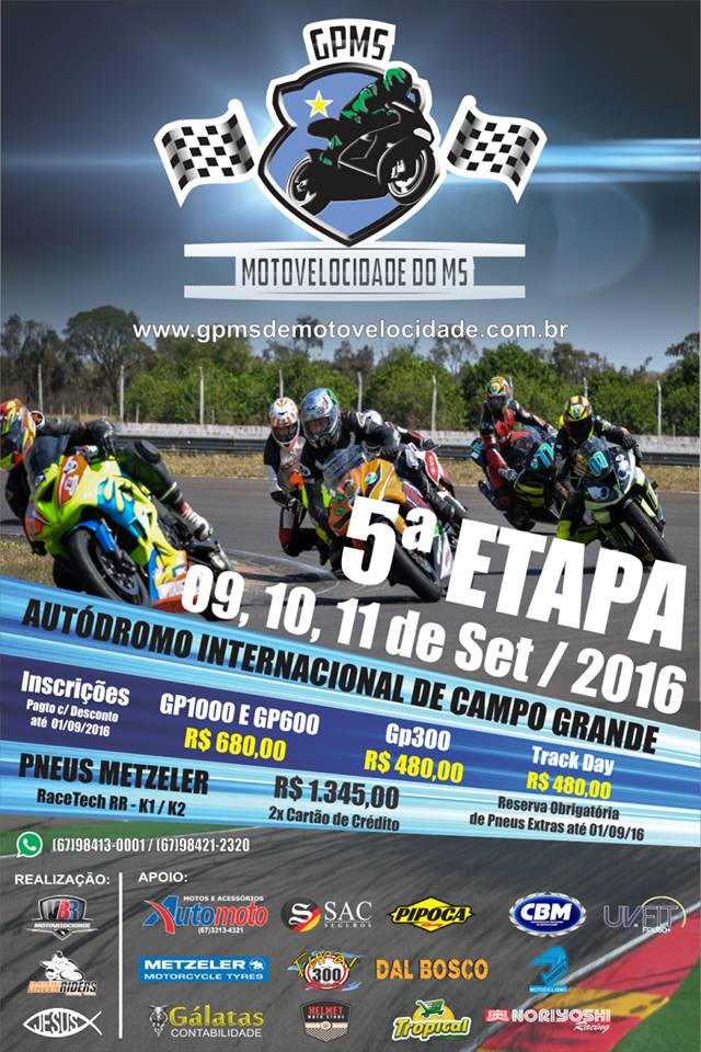 Etapa do GP MS de Motovelocidade acontece em setembro