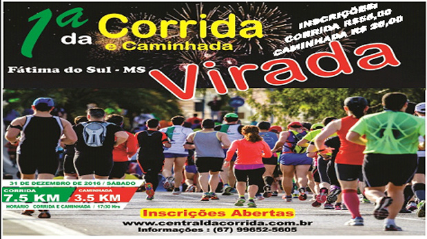 Fátima do Sul sedia no dia 31 de dezembro Corrida da Virada