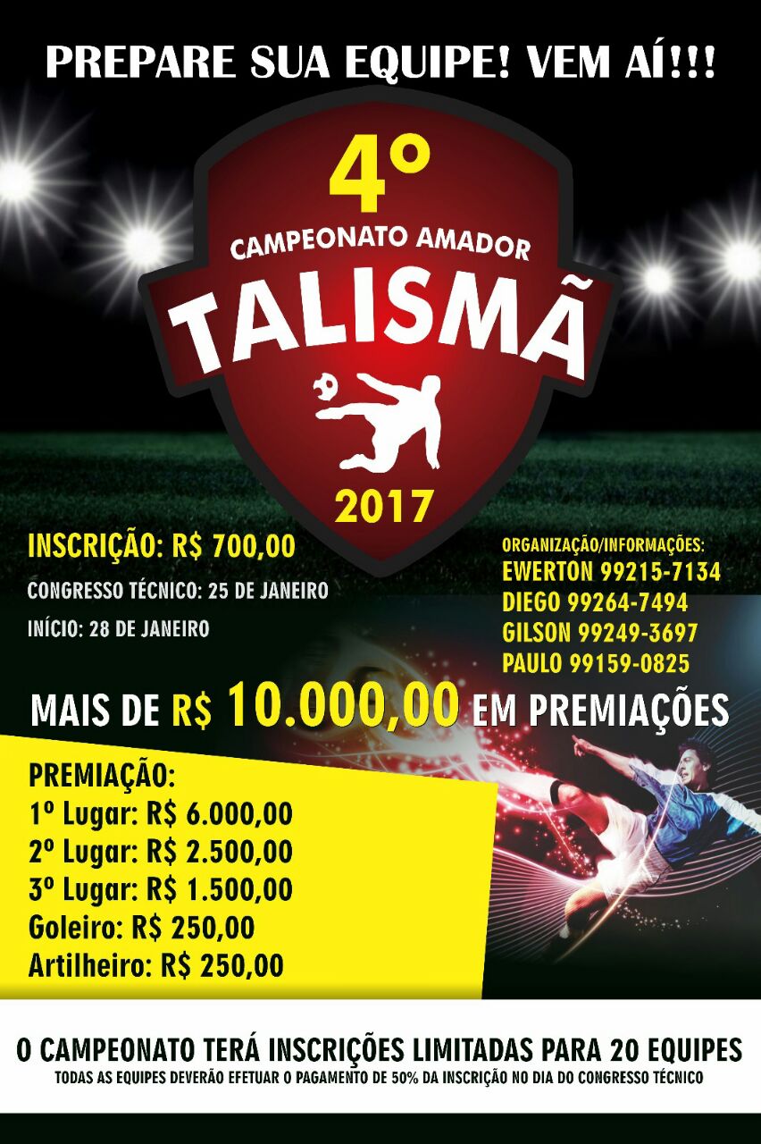 Com premiação de R$ 10 mil, Amador do Talismã abre inscrições